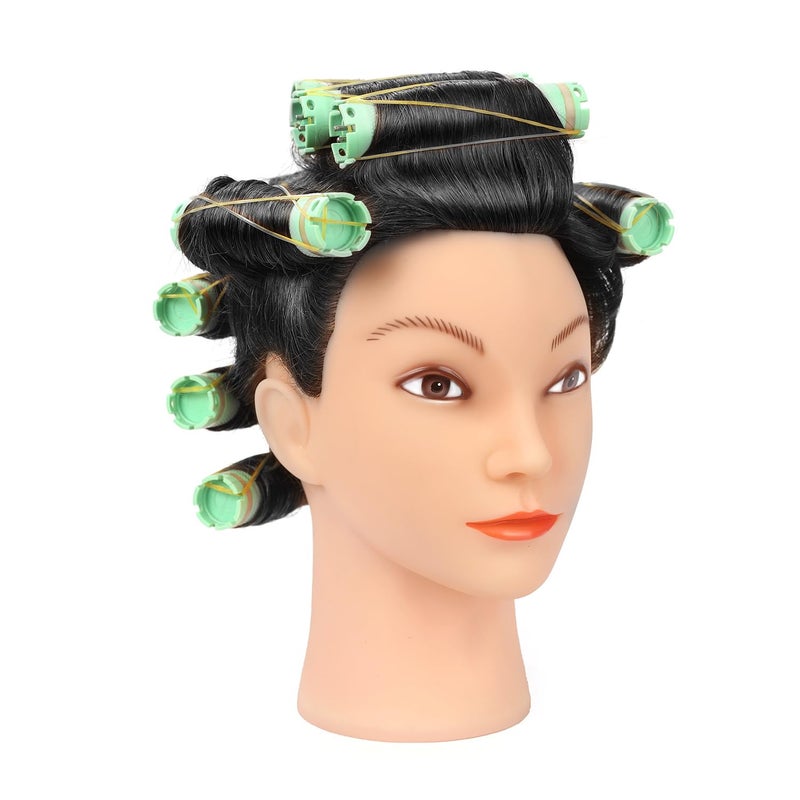 Armmu 20-22" 100% Human Hair Mannequin Head Hair Practice Training Head Cosmotology Doll Head for Hairdressers with Clamp- Natural Black - Image 4